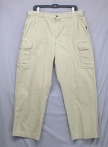 L.L. Bean Beige Khaki Cargo Fleece Lined Vintage Mens Pants Size 36